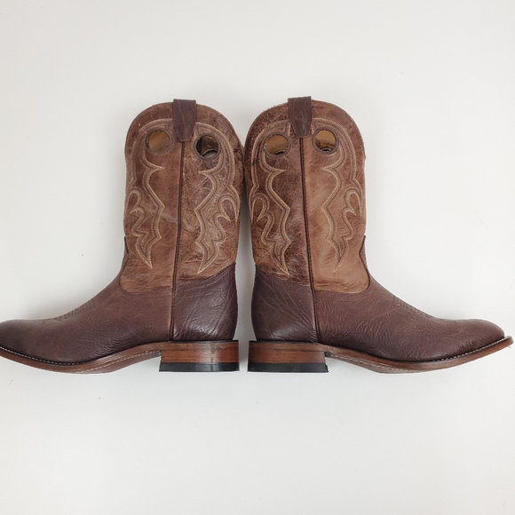 Boulet brown leather cowboy boots, size 8.5 3E - Picture 4 of 8
